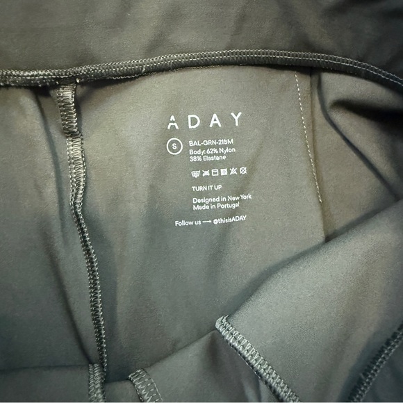 ADAY Turn It Up Tailored Stretch Pull On Trouser Pants Moss Green Women size S - Picture 7 of 7